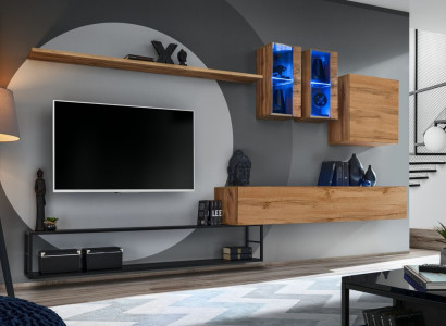 Wall unit Braun Designer Sideboard TV Lowboard Furnishings Luxus Complete e new